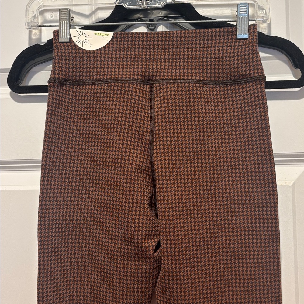 Aerie Brown Houndstooth High-Rise Leggings - Picture 4 of 6